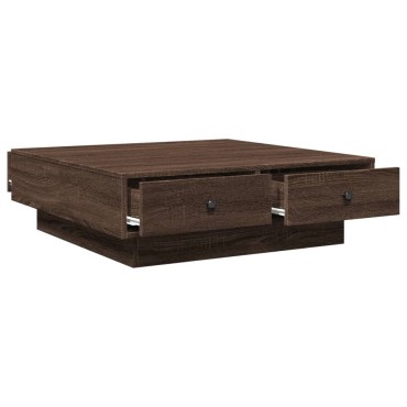 vidaXL Τραπεζάκι Σαλονιού Καφέ Δρυς 90x90x28cm Επεξεργασμένο Ξύλο 1 τεμ.