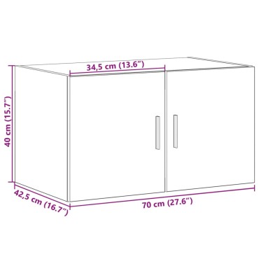 vidaXL Ντουλάπι Τοίχου Μαύρο 70x42,5x40cm από Επεξεργασμένο Ξύλο 1 τεμ.