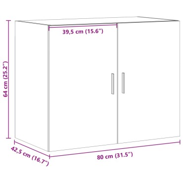 vidaXL Ντουλάπι Τοίχου Μαύρο 80x42,5x64cm από Επεξεργασμένο Ξύλο 1 τεμ.