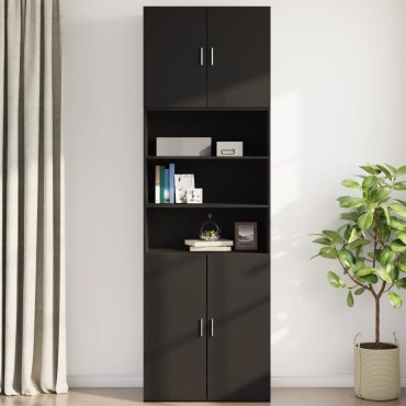 vidaXL Ντουλάπι Τοίχου Μαύρο 80x42,5x64cm από Επεξεργασμένο Ξύλο 1 τεμ.