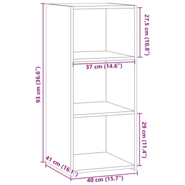 vidaXL Συρταριέρα Καπνιστή Δρυς 40x41x93cm από Επεξεργ. Ξύλο 1 τεμ.