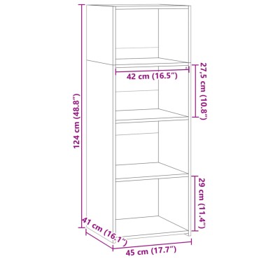 vidaXL Ντουλάπι Λευκό 45x41x124cm από Επεξεργασμένο Ξύλο 1 τεμ.
