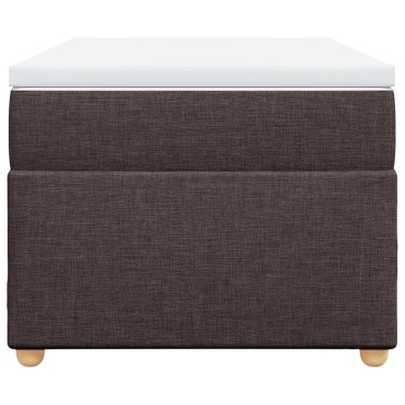 vidaXL Κρεβάτι Boxspring με Στρώμα Σκούρο Καφέ 100x200 εκ. Υφασμάτινο