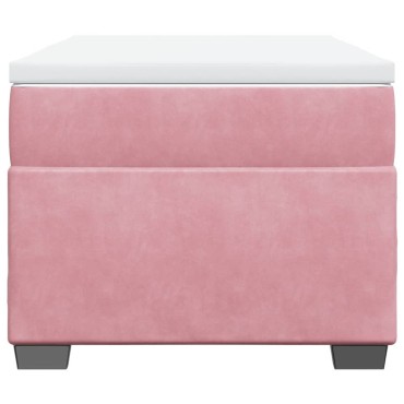 vidaXL Κρεβάτι Boxspring με Στρώμα Ροζ 80 x 200 εκ. Βελούδινο