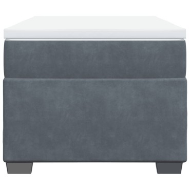 vidaXL Κρεβάτι Boxspring με Στρώμα Σκούρο Γκρι 90x190 εκ. Βελούδινο