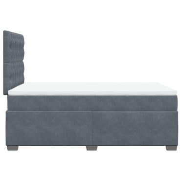vidaXL Κρεβάτι Boxspring με Στρώμα Σκούρο Γκρι 120x200 εκ. Βελούδινο