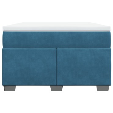 vidaXL Κρεβάτι Boxspring με Στρώμα Σκούρο Μπλε 120x190 εκ. Βελούδινο