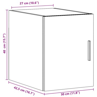 vidaXL Ντουλάπι Τοίχου Μαύρο 30x42,5x40cm από Επεξεργασμένο Ξύλο 1 τεμ.