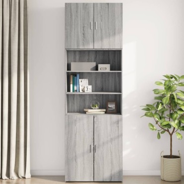 vidaXL Ντουλάπι Τοίχου Γκρι Sonoma 80x42,5x64cm Επεξεργασμένο Ξύλο 1 τεμ.