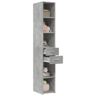 vidaXL Ντουλάπι Γκρι Σκυροδέματος 30x42,5x185cm Επεξεργασμένο Ξύλο 1 τεμ.