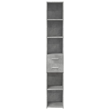 vidaXL Ντουλάπι Γκρι Σκυροδέματος 30x42,5x185cm Επεξεργασμένο Ξύλο 1 τεμ.
