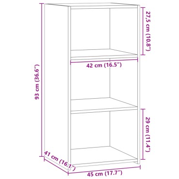 vidaXL Συρταριέρα Μαύρη 45x41x93cm από Επεξεργασμένο Ξύλο 1 τεμ.
