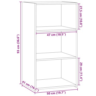 vidaXL Συρταριέρα Μαύρη 50x41x93cm από Επεξεργασμένο Ξύλο 1 τεμ.