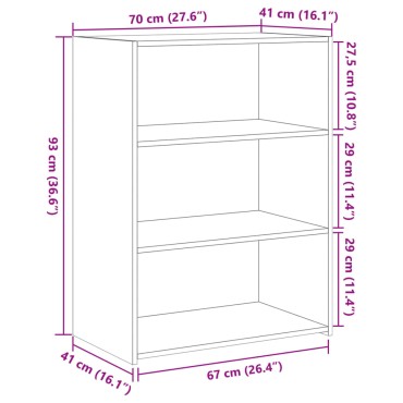 vidaXL Μπουφές Καφέ Δρυς 70x41x93cm από Επεξεργασμένο Ξύλο 1 τεμ.