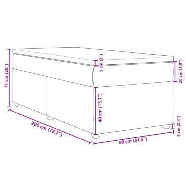 vidaXL Κρεβάτι Boxspring με Στρώμα Σκούρο Γκρι 80x200 εκ. Υφασμάτινο