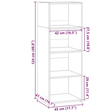 vidaXL Ντουλάπι Καφέ Δρυς 45x41x124cm από Επεξεργασμένο Ξύλο 1 τεμ.