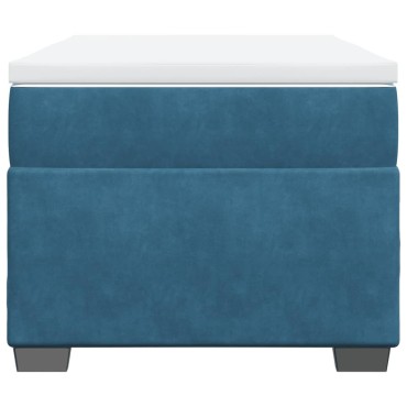 vidaXL Κρεβάτι Boxspring με Στρώμα Σκούρο Μπλε 80 x 200 εκ. Βελούδινο