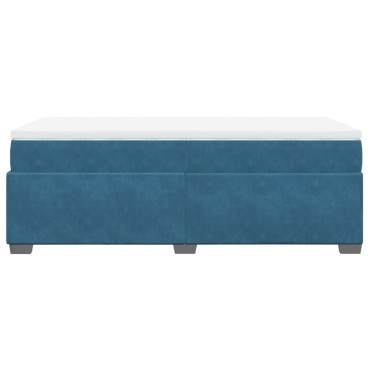 vidaXL Κρεβάτι Boxspring με Στρώμα Σκούρο Μπλε 80 x 200 εκ. Βελούδινο
