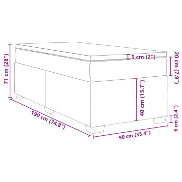 vidaXL Κρεβάτι Boxspring με Στρώμα Σκούρο Πράσινο 90x190 εκ. Βελούδινο