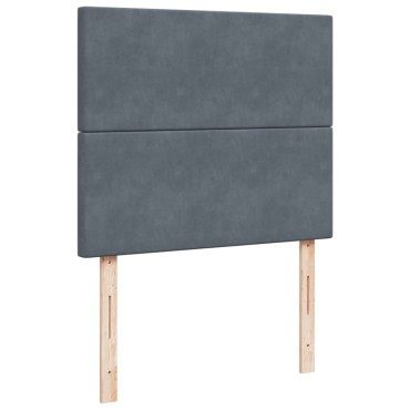 vidaXL Κρεβάτι Boxspring με Στρώμα Σκούρο Γκρι 120x200 εκ. Βελούδινο
