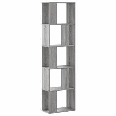 vidaXL Βιβλιοθήκη 5 Επιπέδων Γκρι Sonoma 45x23,5x162,5cm Επεξ. Ξύλο 1 τεμ.
