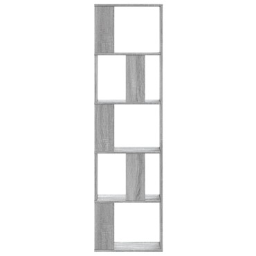 vidaXL Βιβλιοθήκη 5 Επιπέδων Γκρι Sonoma 45x23,5x162,5cm Επεξ. Ξύλο 1 τεμ.