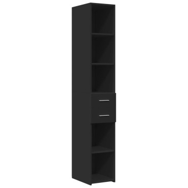 vidaXL Ντουλάπι Μαύρο 30x42,5x185cm από Επεξεργασμένο Ξύλο 1 τεμ.