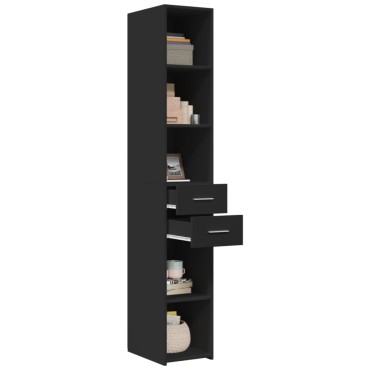 vidaXL Ντουλάπι Μαύρο 30x42,5x185cm από Επεξεργασμένο Ξύλο 1 τεμ.