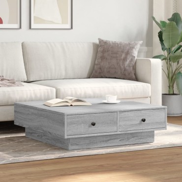 vidaXL Τραπεζάκι Σαλονιού Γκρι Sonoma 90x90x28cm Επεξεργασμένο Ξύλο 1 τεμ.
