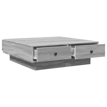 vidaXL Τραπεζάκι Σαλονιού Γκρι Sonoma 90x90x28cm Επεξεργασμένο Ξύλο 1 τεμ.