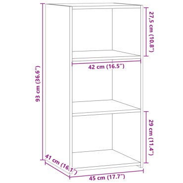vidaXL Βοηθητικό Ντουλάπι Γκρι Σκυρ. 45x41x93cm από Επεξεργασμένο Ξύλο 1 τεμ.