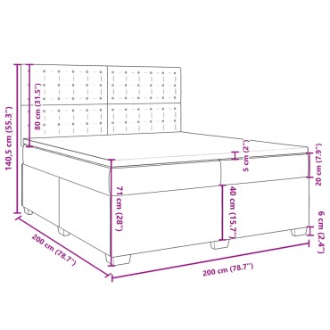 vidaXL Κρεβάτι Boxspring με Στρώμα Σκούρο Γκρι 200x200 εκ. Βελούδινο