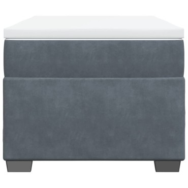 vidaXL Κρεβάτι Boxspring με Στρώμα Σκούρο Γκρι 90x200 εκ. Βελούδινο