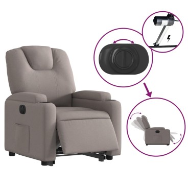 vidaXL Πολυθρόνα Ηλεκτρική Ανακλ.Taupe Υφασμάτινη 74x88x97cm 1 τεμ.