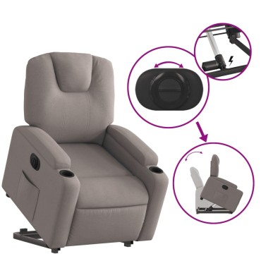 vidaXL Πολυθρόνα Ηλεκτρική Ανακλ.Taupe Υφασμάτινη 74x88x97cm 1 τεμ.