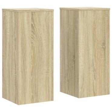 vidaXL Βάσεις Φυτών 2 Τεμ. Sonoma Δρυς 30x30x70 εκ. Επεξεργασμένο Ξύλο