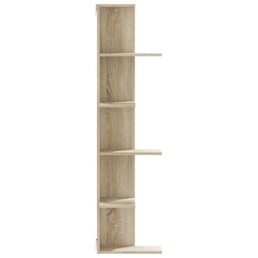vidaXL Γωνιακή Ραφιέρα Τοίχου Sonoma Δρυς 50x50x179cm Επεξ. Ξύλο 1 τεμ.