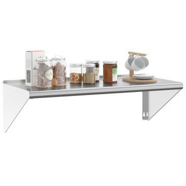 vidaXL Ράφι Τοίχου Ασημί 100x45x31cm Ανοξείδωτο Ατσάλι 1 τεμ.