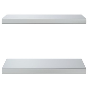 vidaXL Ράφια Τοίχου 2 τεμ. Ασημί 50x30x3cm Ανοξείδωτο Ατσάλι