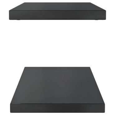 vidaXL Ράφια Τοίχου 2 τεμ. Μαύρο 75x30x3cm Ανοξείδωτο Ατσάλι