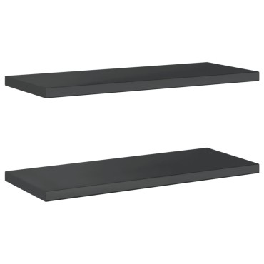 vidaXL Ράφια Τοίχου 2 τεμ. Μαύρο 75x30x3cm Ανοξείδωτο Ατσάλι