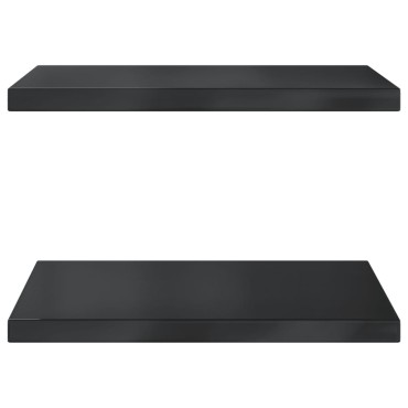 vidaXL Ράφια Τοίχου 2 τεμ. Μαύρο 50x40x3cm Ανοξείδωτο Ατσάλι
