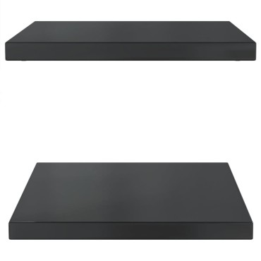 vidaXL Ράφια Τοίχου 2 τεμ. Μαύρο 50x40x3cm Ανοξείδωτο Ατσάλι