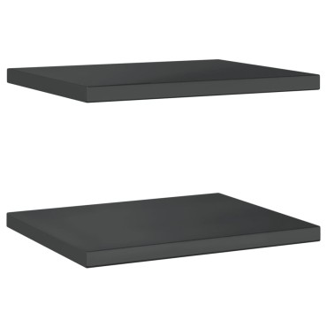 vidaXL Ράφια Τοίχου 2 τεμ. Μαύρο 50x40x3cm Ανοξείδωτο Ατσάλι
