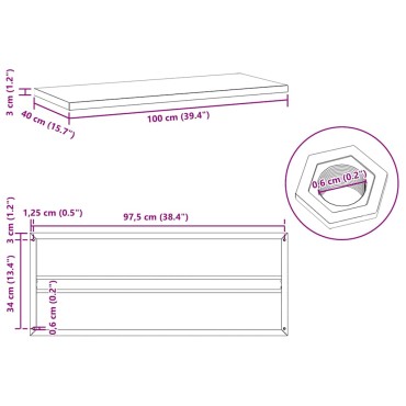 vidaXL Ράφια Τοίχου 2 τεμ. Μαύρο 100x40x3cm Ανοξείδωτο Ατσάλι