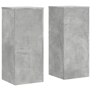 vidaXL Βάσεις Φυτών 2τεμ Γκρι Σκυρ. 30x30x70εκ. από Επεξεργασμένο Ξύλο