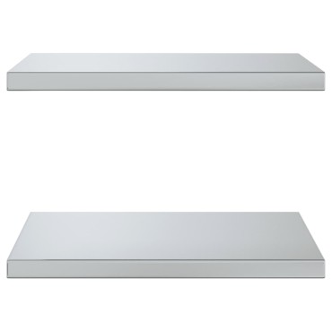 vidaXL Ράφια Τοίχου 2 τεμ. Ασημί 50x40x3cm Ανοξείδωτο Ατσάλι