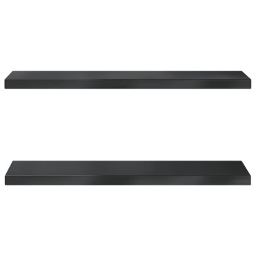 vidaXL Ράφια Τοίχου 2 τεμ. Μαύρο 75x23,5x3cm Ανοξείδωτο Ατσάλι