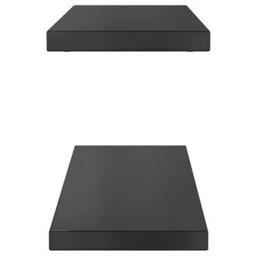 vidaXL Ράφια Τοίχου 2 τεμ. Μαύρο 75x23,5x3cm Ανοξείδωτο Ατσάλι