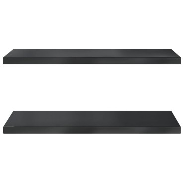 vidaXL Ράφια Τοίχου 2 τεμ. Μαύρο 75x40x3cm Ανοξείδωτο Ατσάλι
